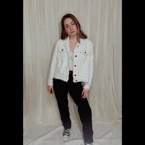Vintage Labeled B White Boucle textured Women’s Jacket- Size M